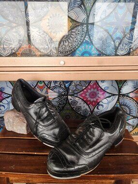 Bloch Black Leather Tap Shoes Lace-Up Low Heel Dance Shoes Metal Taps